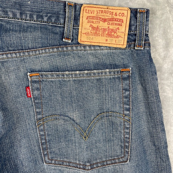 Levi's 514 Mens Slim Straight Jeans Blue Denim Size 38x32 - Picture 12 of 12